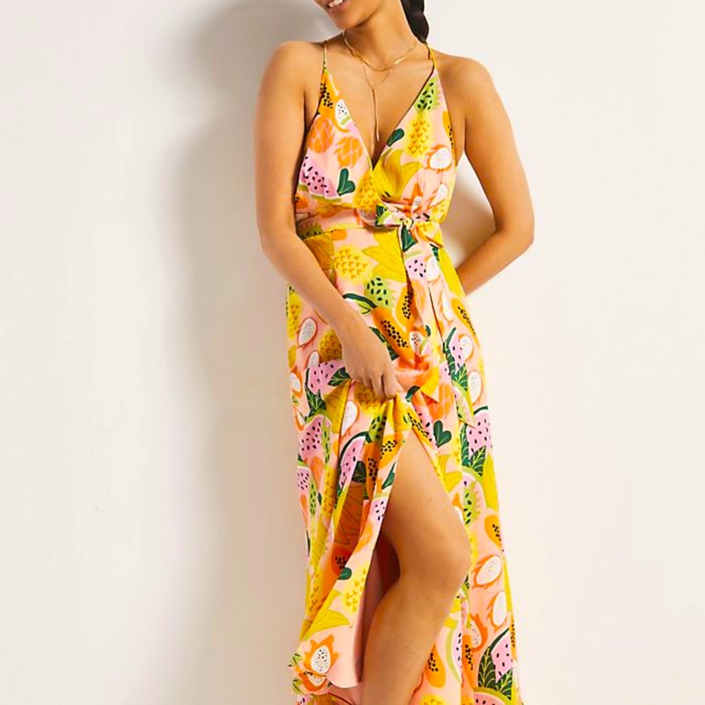 Anthropologie Hutch high-low wrap dress